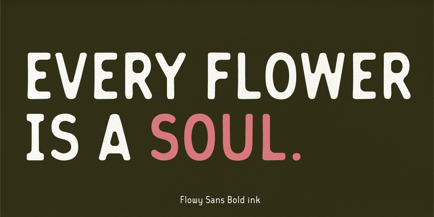 Przykład czcionki Flowy Sans Bold Ink Italic